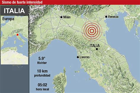 Reportan sismo de magnitud 5,1 en el norte de Italia, según USGS